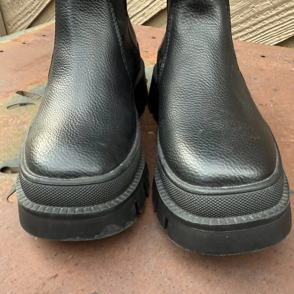 EUC a new day Corene Tall, Black Chunky Lug Sole Boots